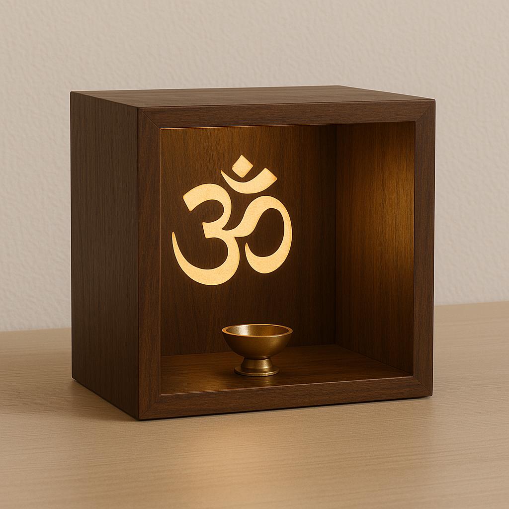 Handcrafted Teak Wooden Mandir | Wall & Floor Temple