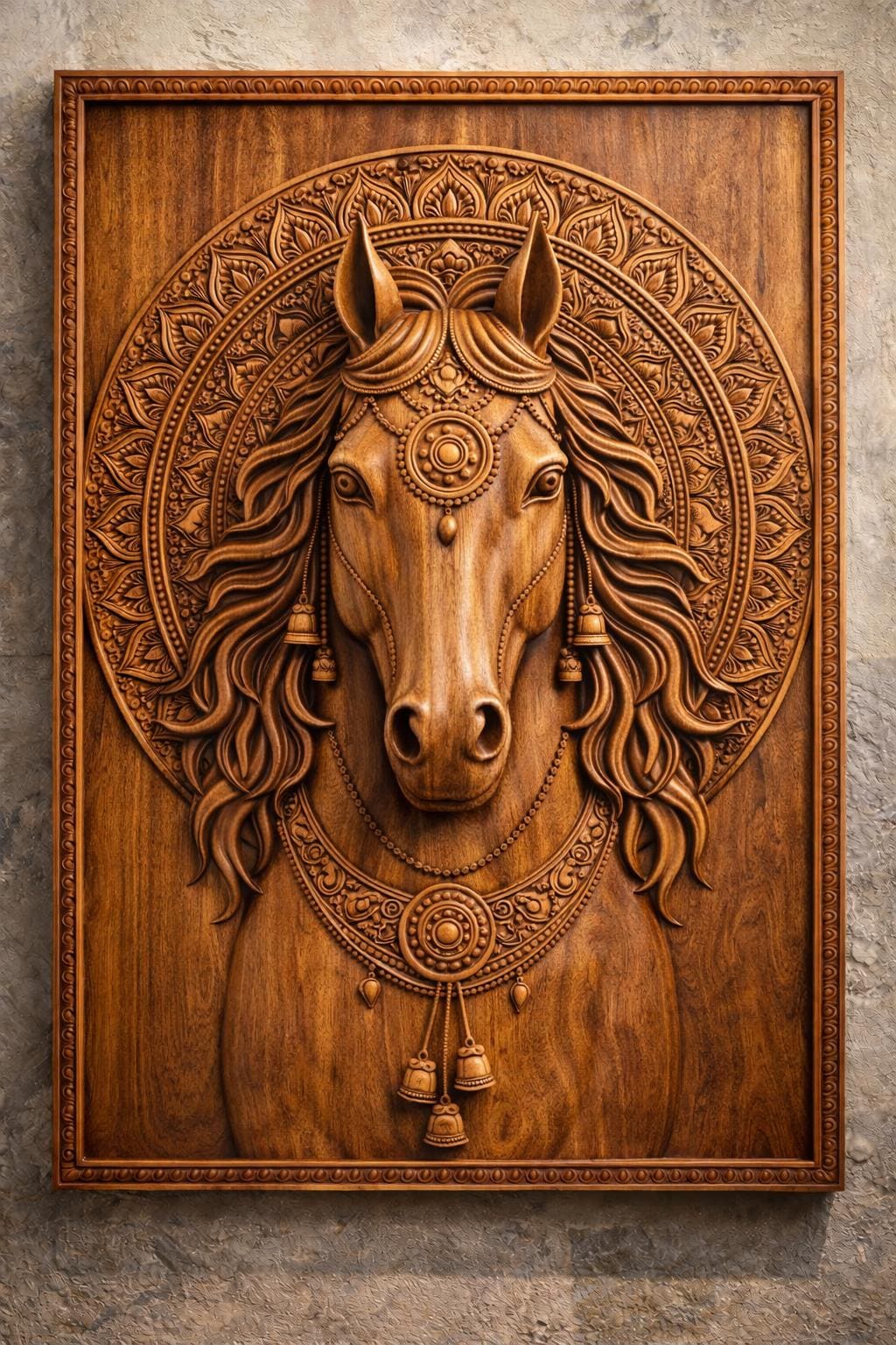 Minimalist Horse Wall Art | Hand Carved Wooden Horse | Modern Japandi Wall Decor