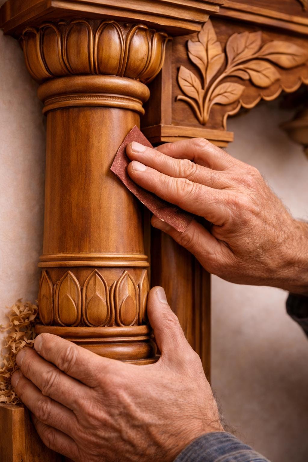 Jai Shri Ram Wall Mandir - Hand Carved Teak Wood 36x24