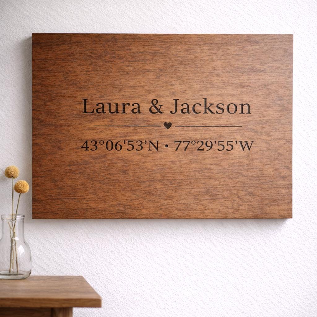 Personalized Wooden Name Sign - Custom Engraved Wall Art