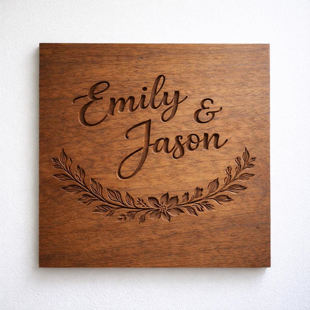 Personalized Wooden Name Sign - Custom Engraved Wall Art