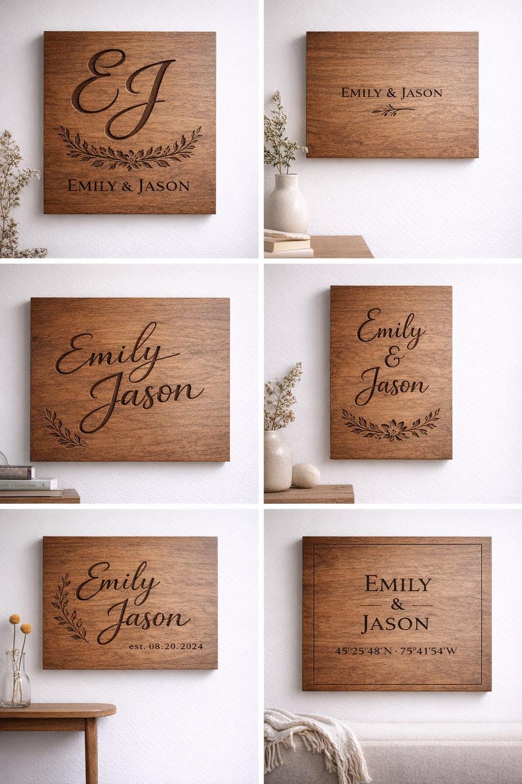 Personalized Wooden Name Sign - Custom Engraved Wall Art