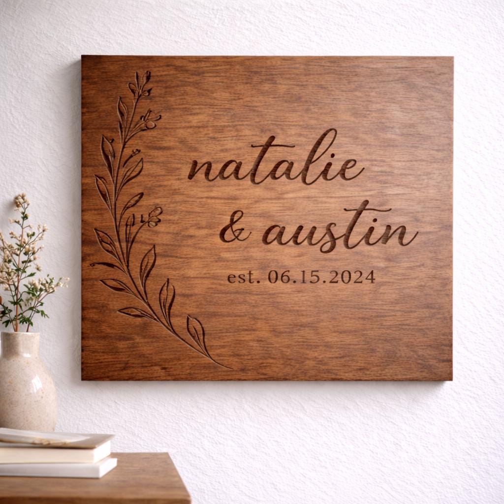 Personalized Wooden Name Sign - Custom Engraved Wall Art