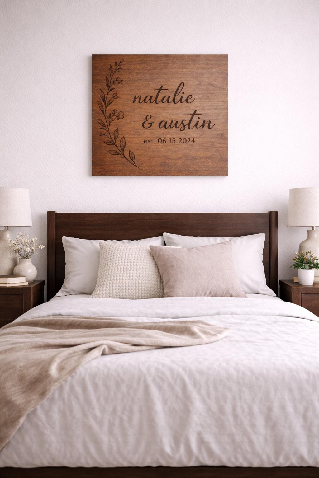 Personalized Wooden Name Sign - Custom Engraved Wall Art