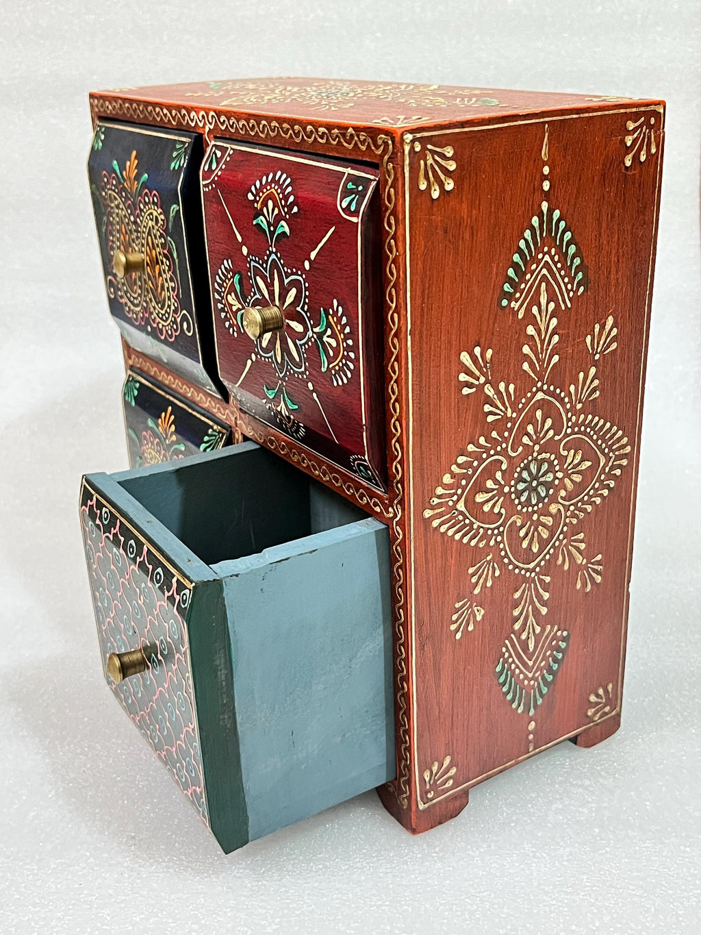 Wooden Jewelry Chest - 4 Drawers