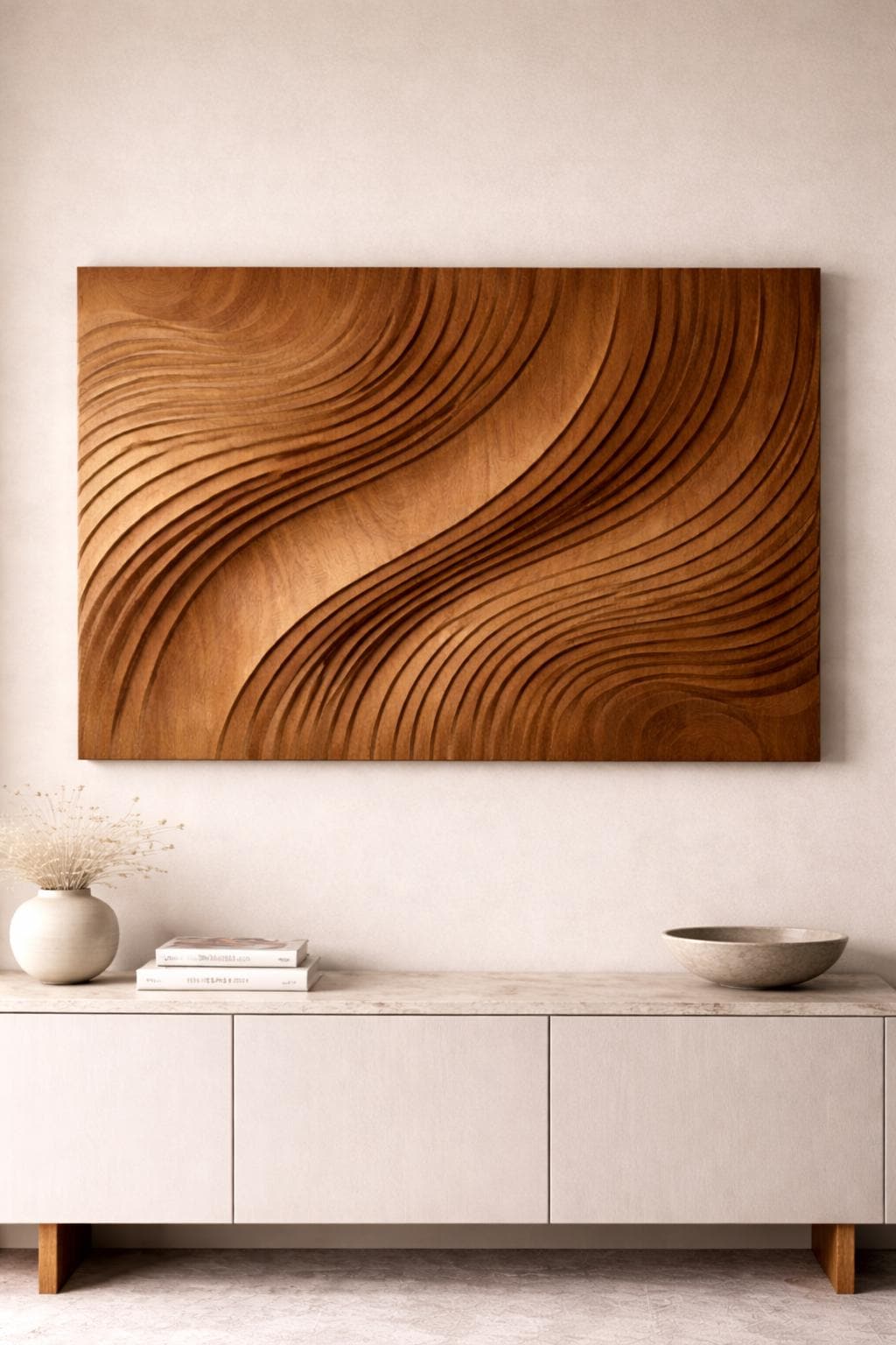 Parametric Wooden Wall Panel - Wave Sculpture