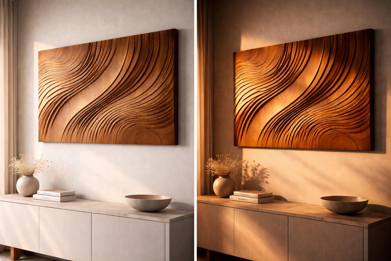 Parametric Wooden Wall Panel - Wave Sculpture