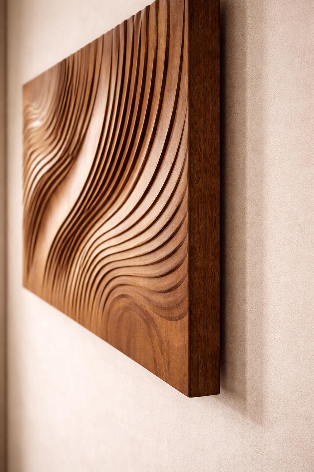 Parametric Wooden Wall Panel - Wave Sculpture