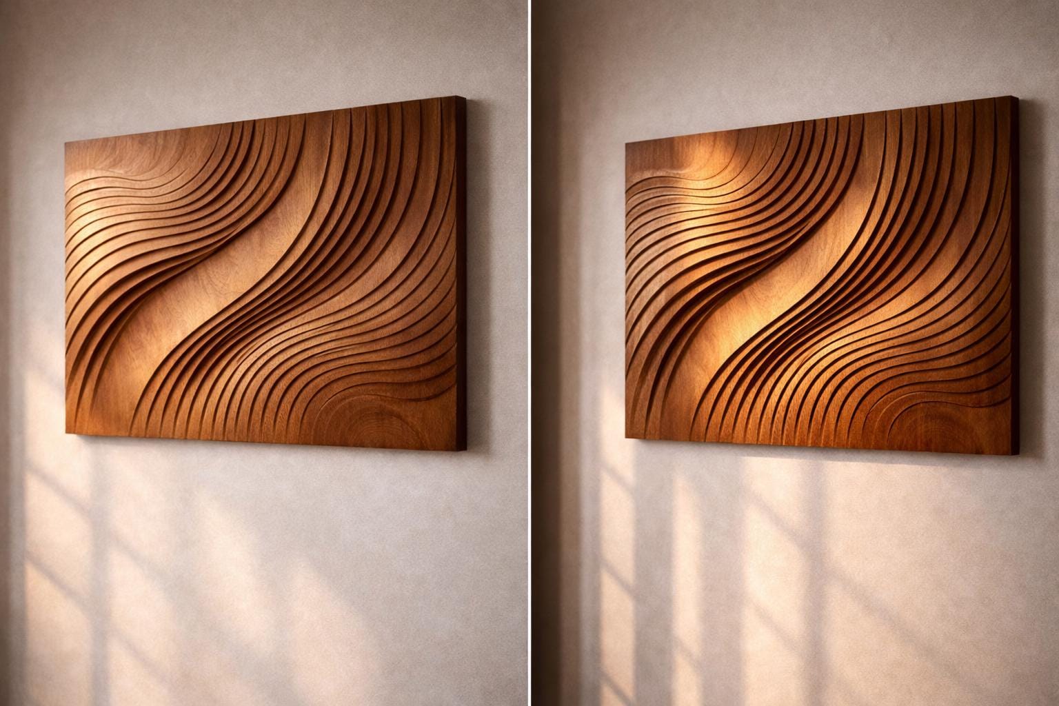 Parametric Wooden Wall Panel - Wave Sculpture