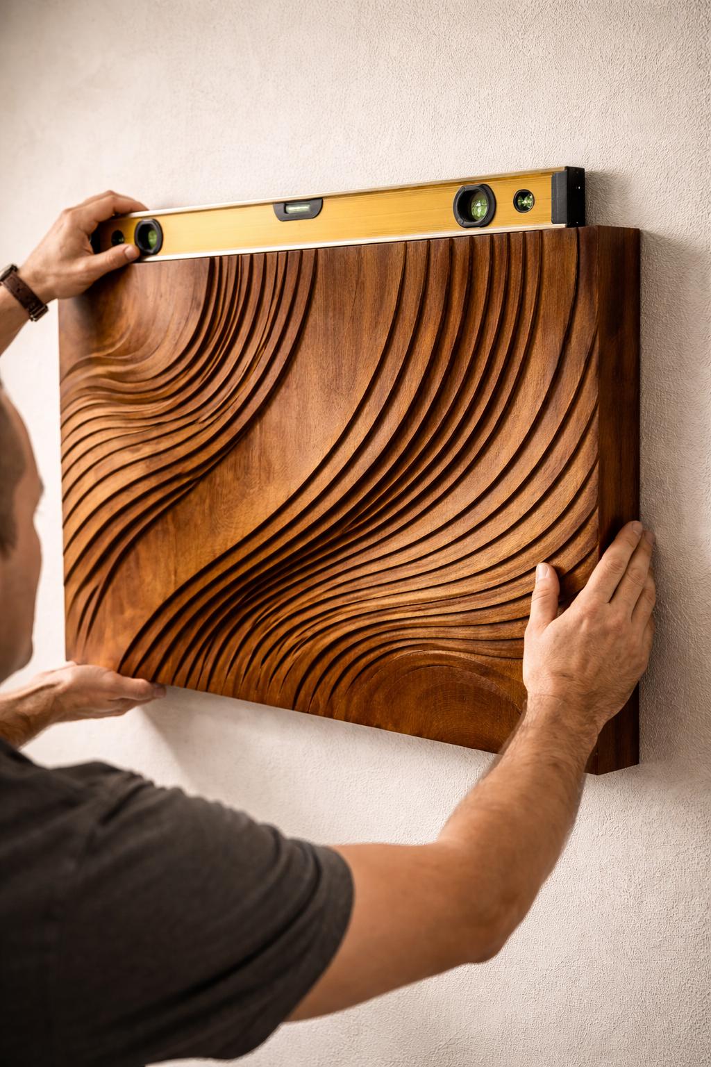 Parametric Wooden Wall Panel - Wave Sculpture