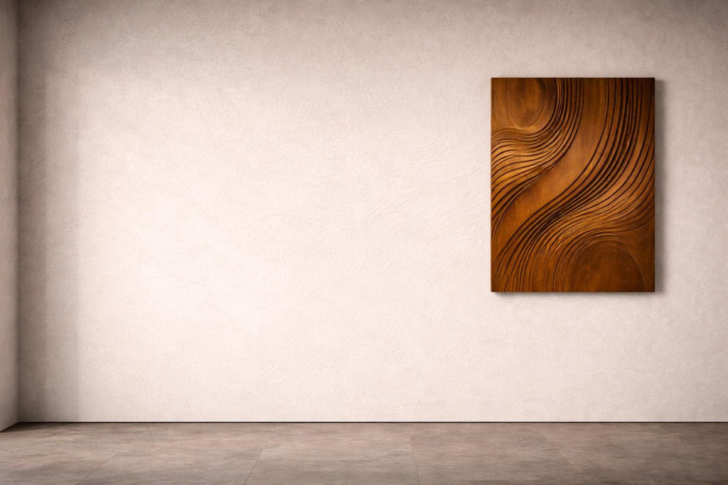 Parametric Wooden Wall Panel - Wave Sculpture