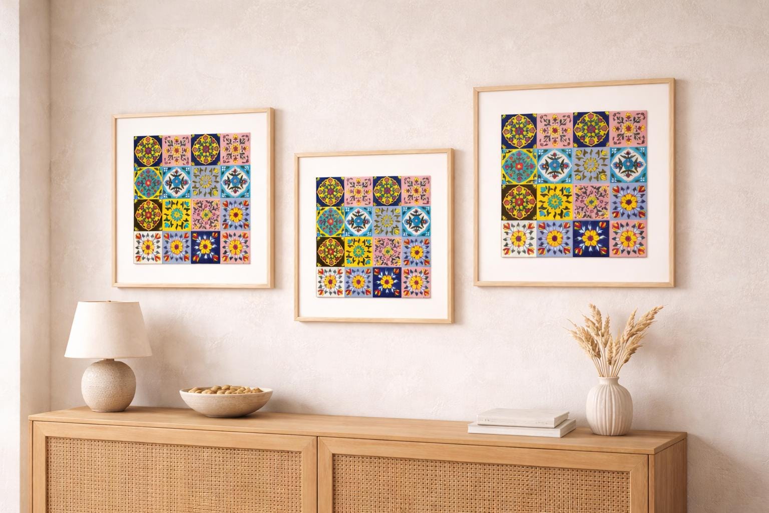 Hand Painted Ceramic Tile Art | Framed Mosaic