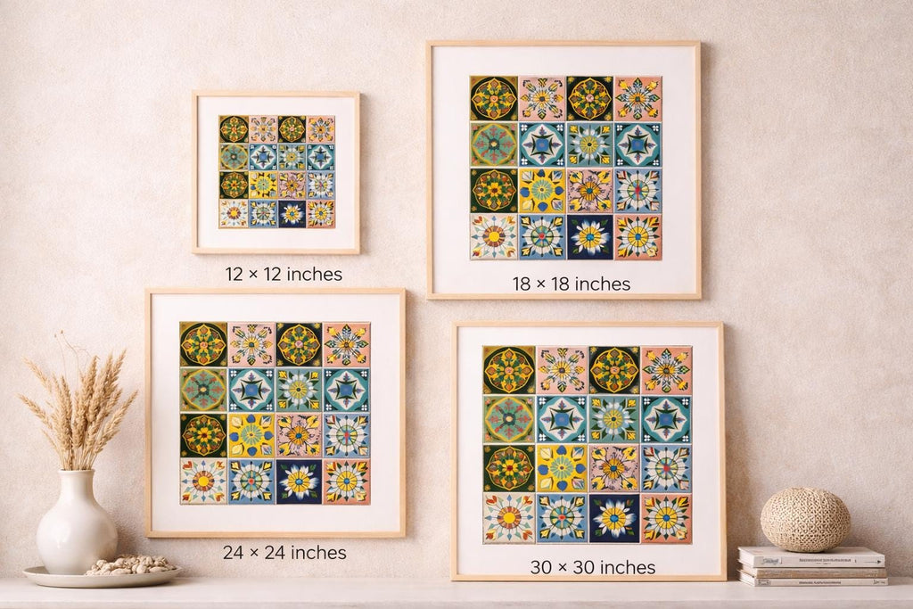 Hand Painted Ceramic Tile Art | Framed Mosaic