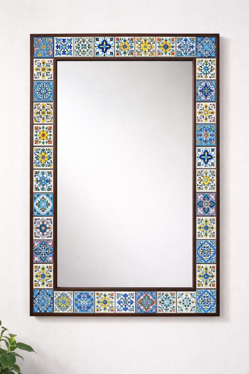 Handmade Tile Frame Mirror   Entryway, Living Room or Bathroom Decor