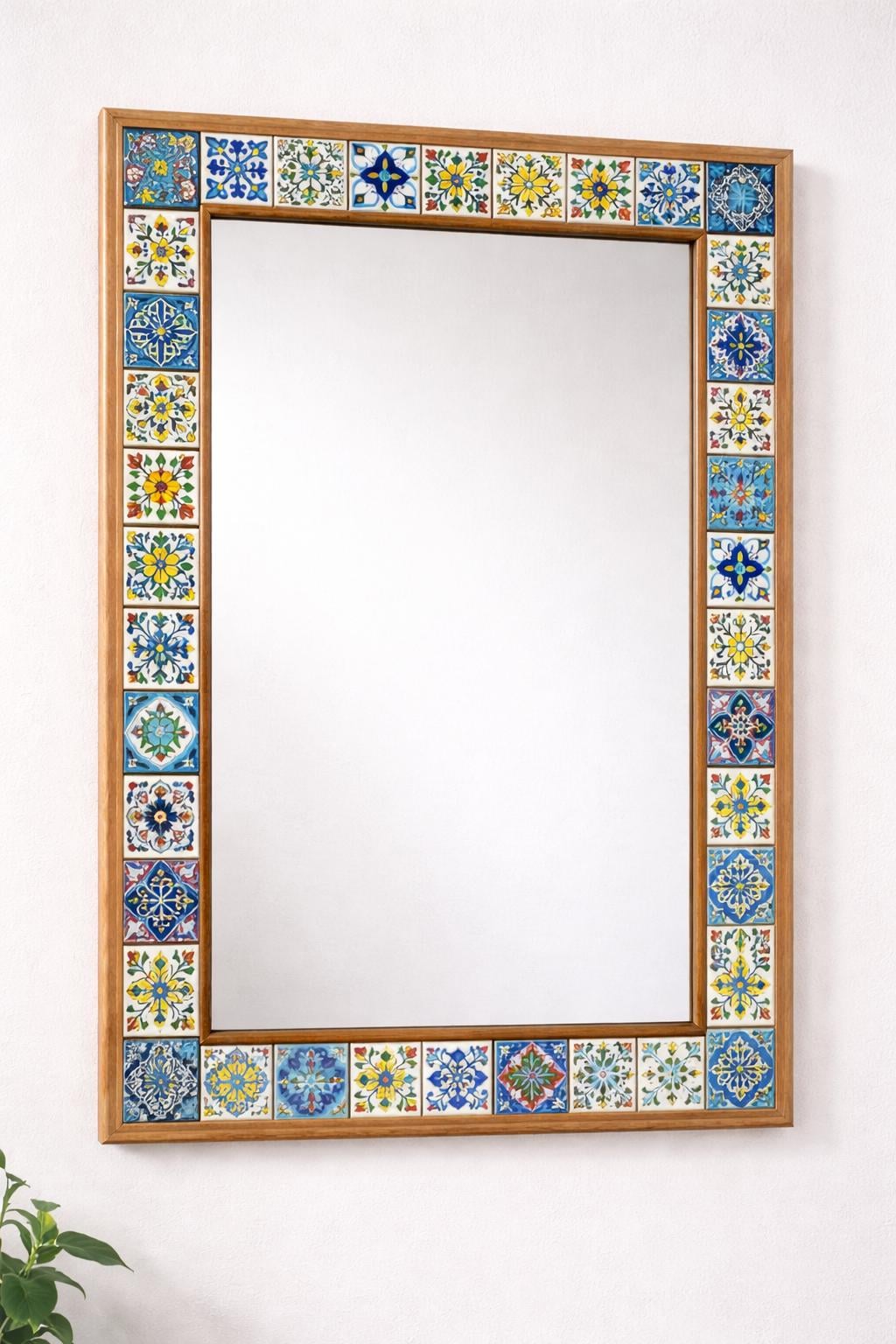 Handmade Tile Frame Mirror   Entryway, Living Room or Bathroom Decor