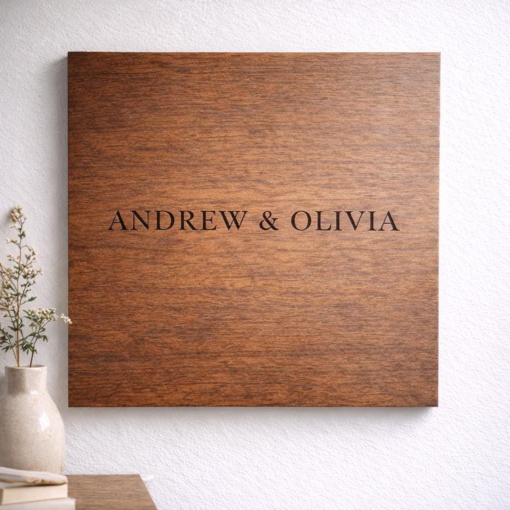 Personalized Wooden Name Sign - Custom Engraved Wall Art