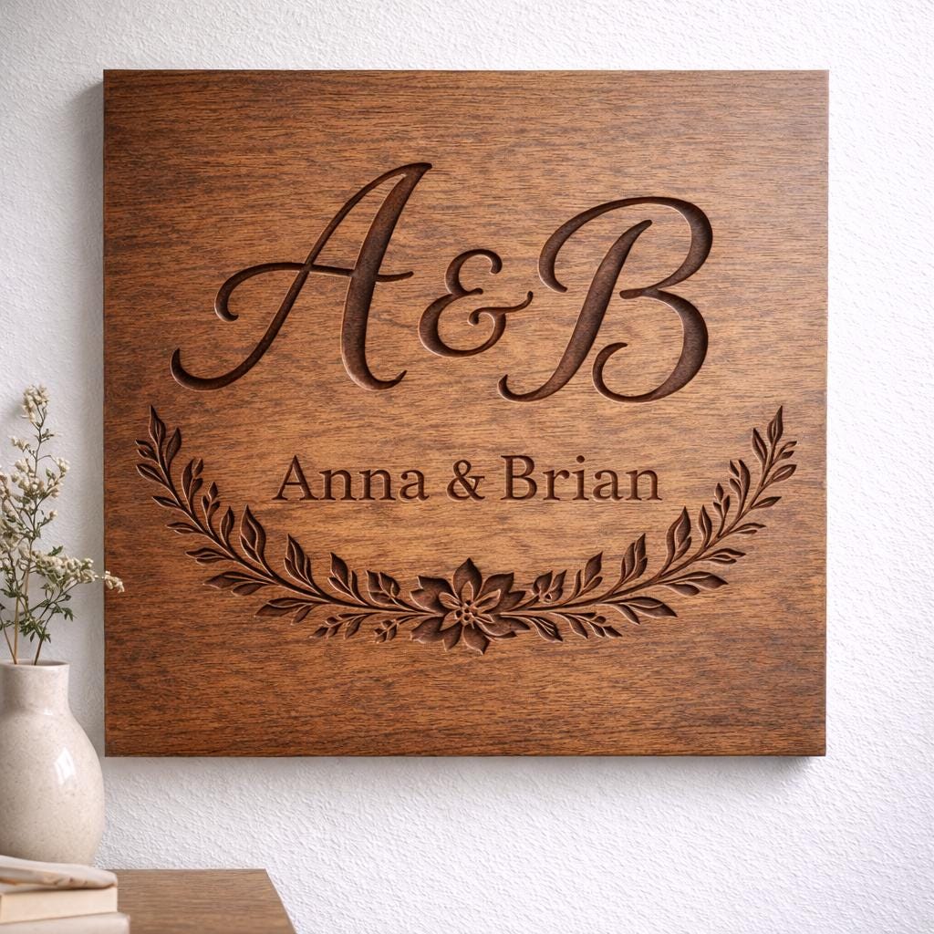 Personalized Wooden Name Sign - Custom Engraved Wall Art