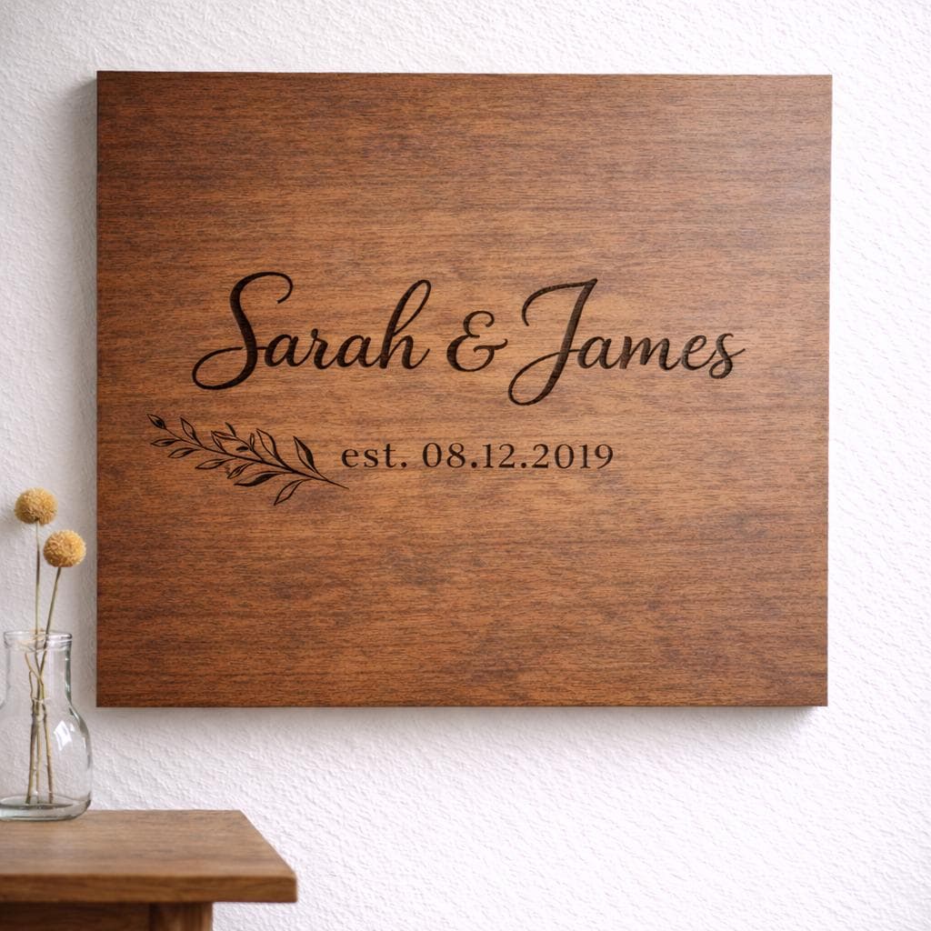 Personalized Wooden Name Sign - Custom Engraved Wall Art