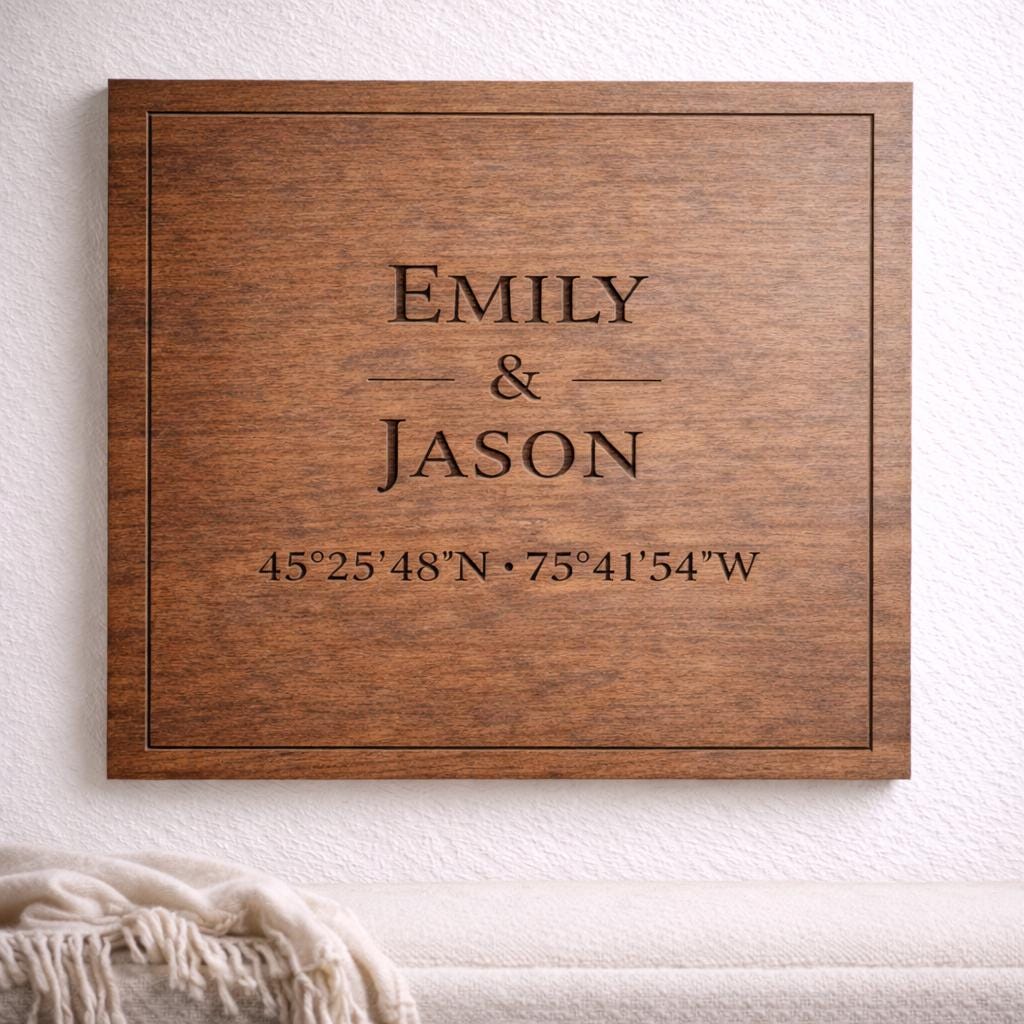 Personalized Wooden Name Sign - Custom Engraved Wall Art
