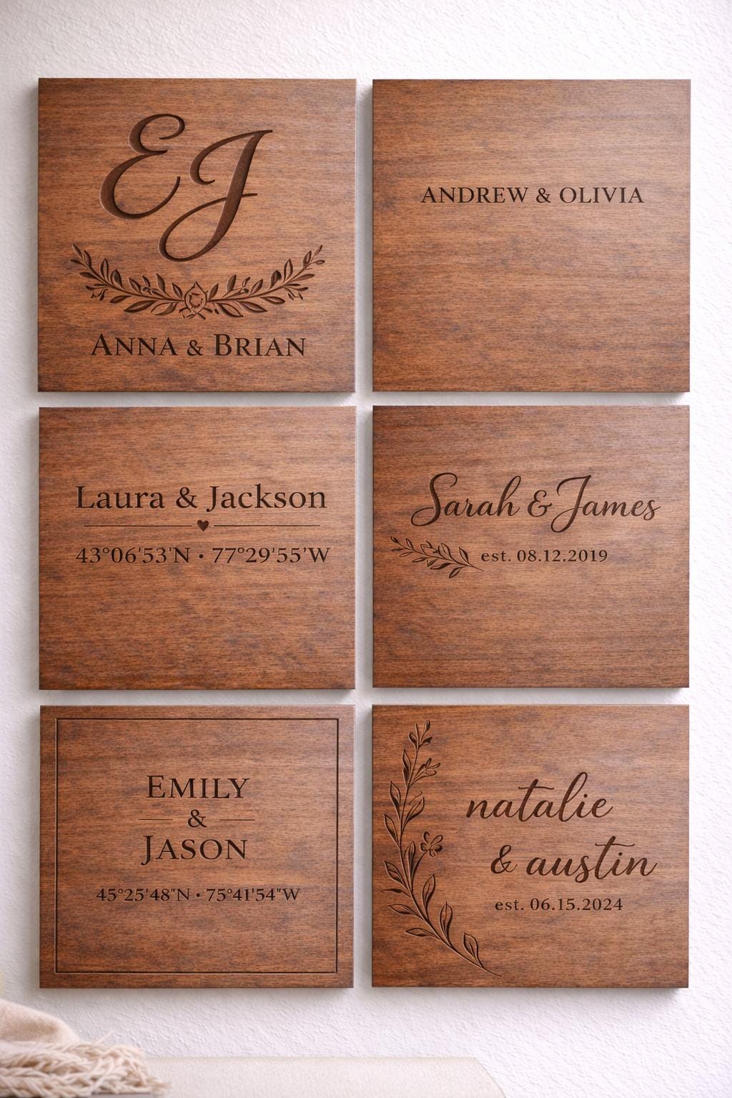 Personalized Wooden Name Sign - Custom Engraved Wall Art