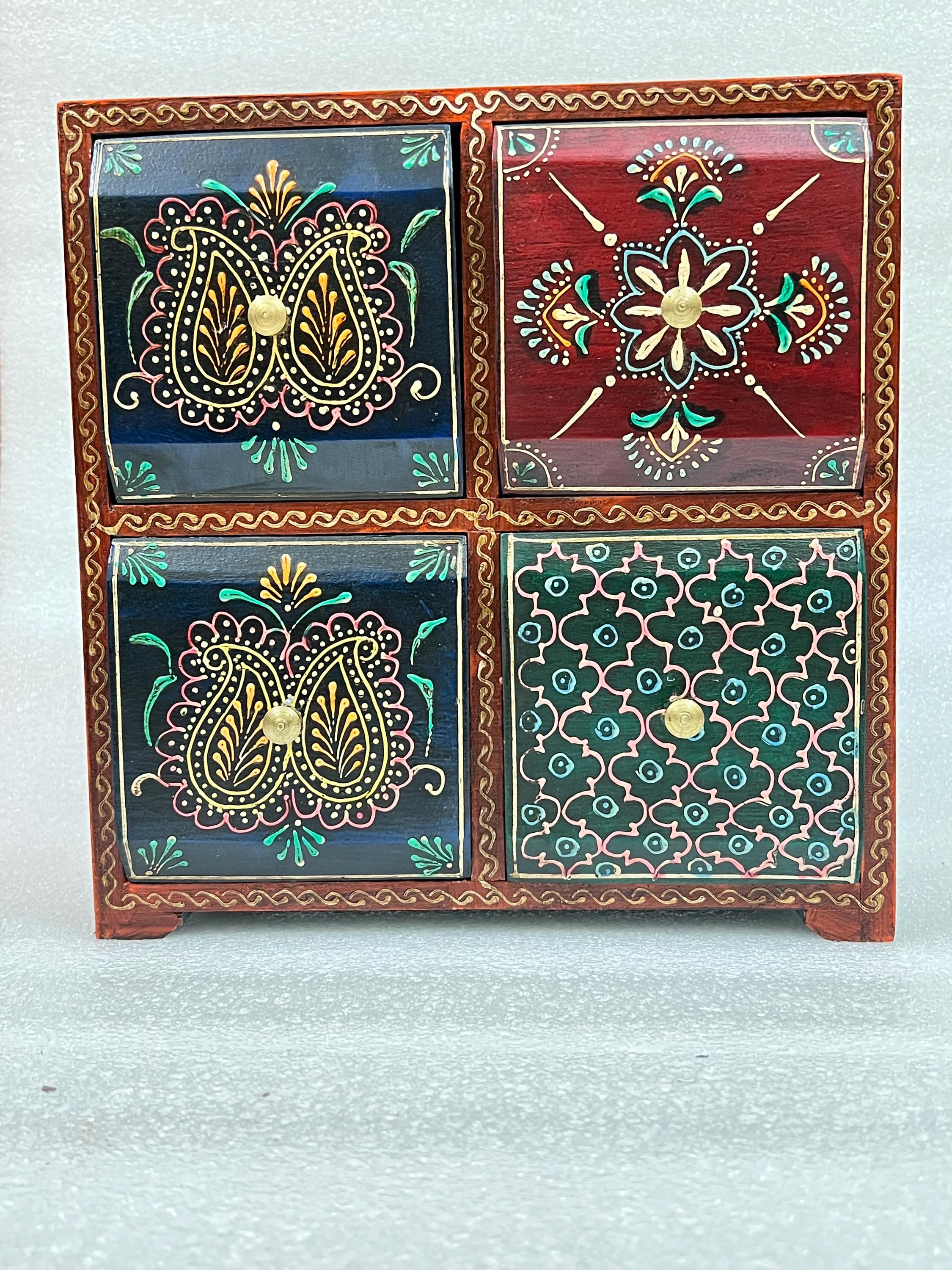 Wooden Jewelry Chest - 4 Drawers