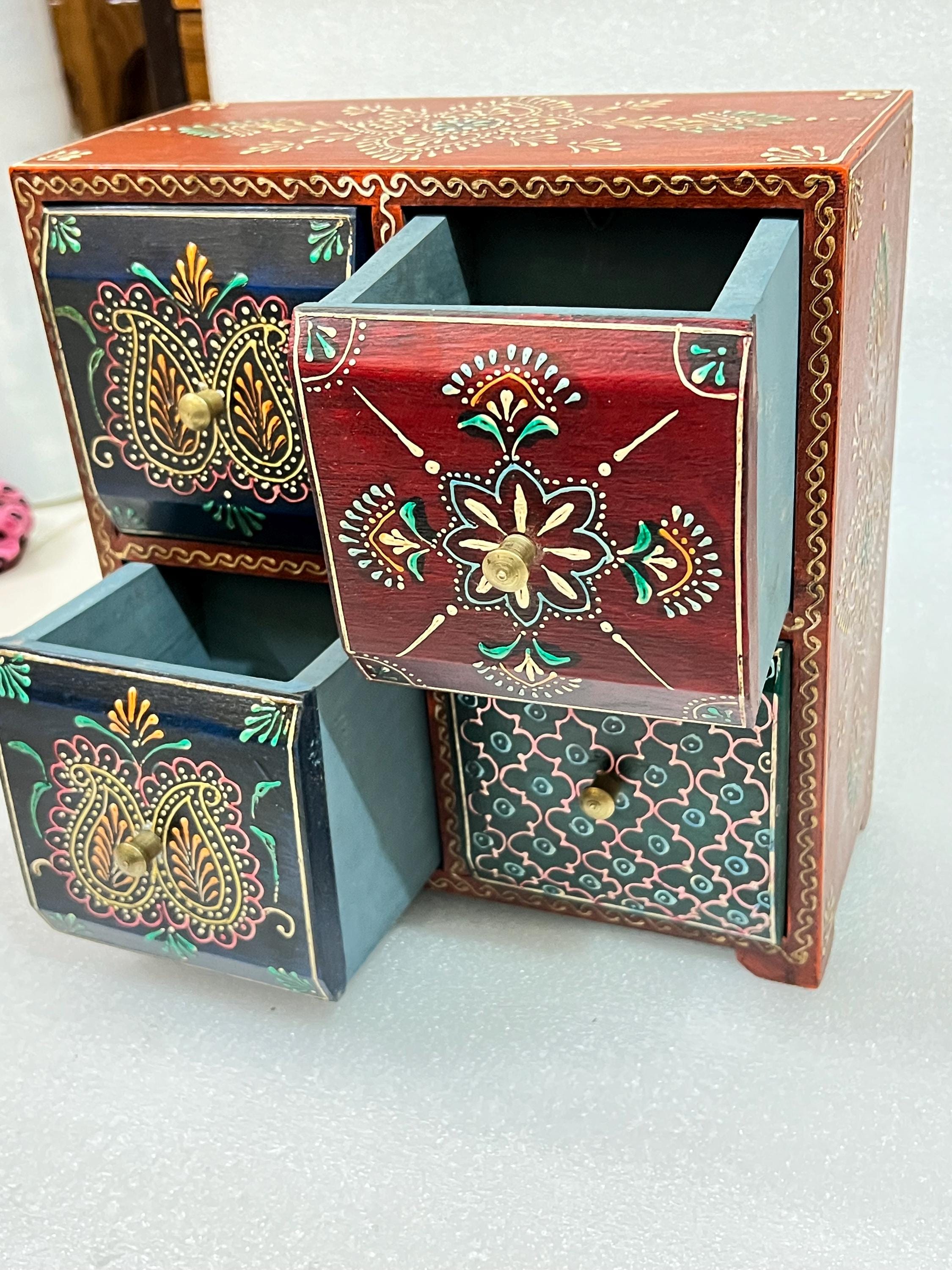 Wooden Jewelry Chest - 4 Drawers