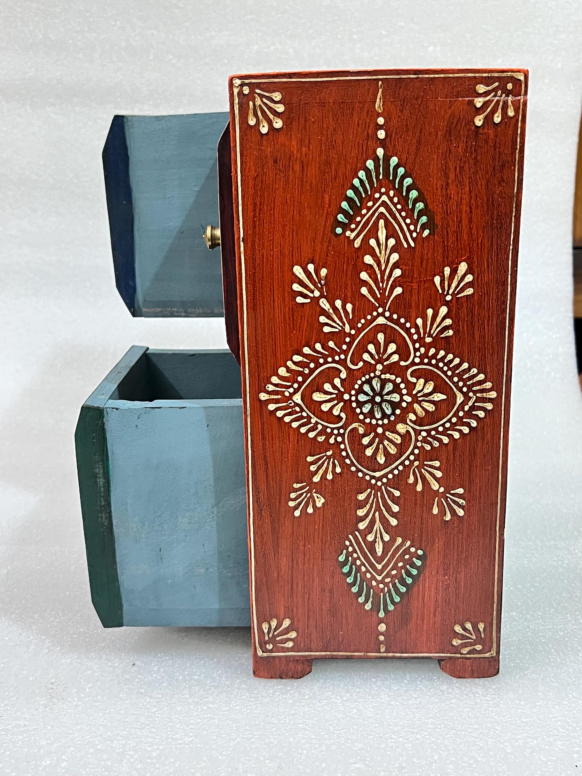 Wooden Jewelry Chest - 4 Drawers