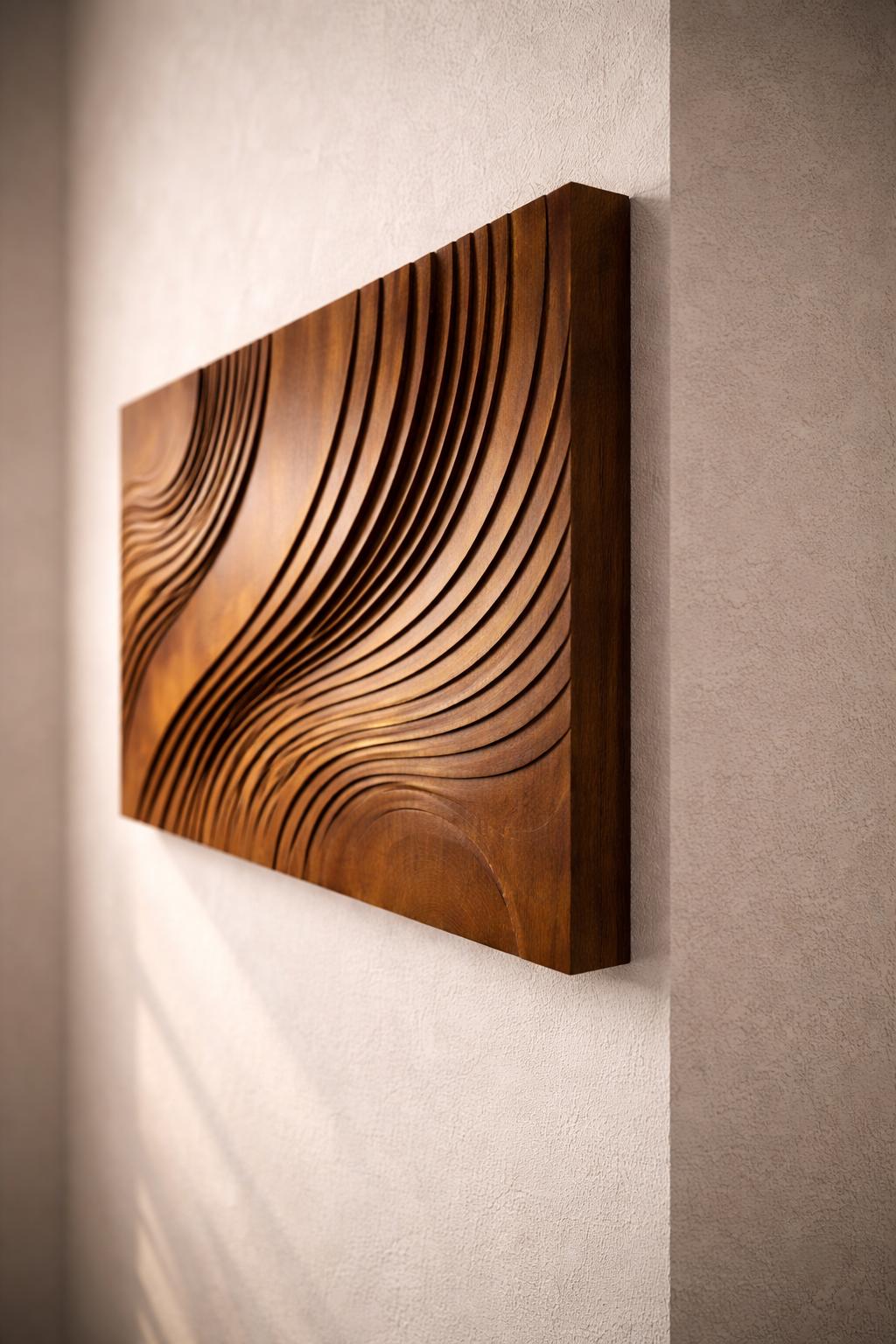 Parametric Wooden Wall Panel - Wave Sculpture
