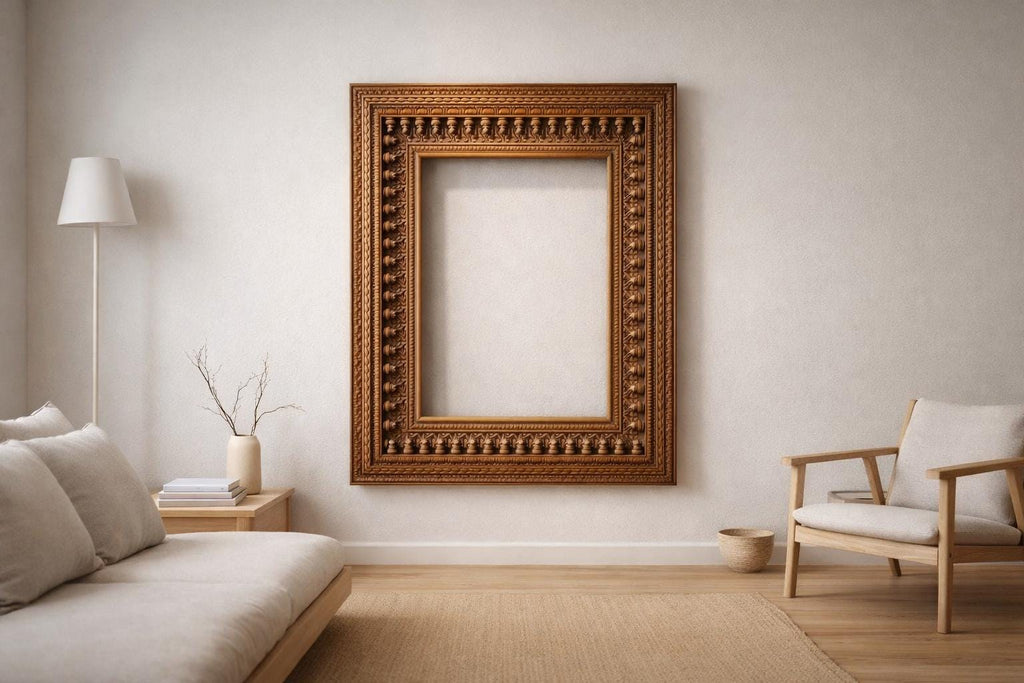 Hand Carved Teak Wood Mirror Frame | Royal Jharokha Style