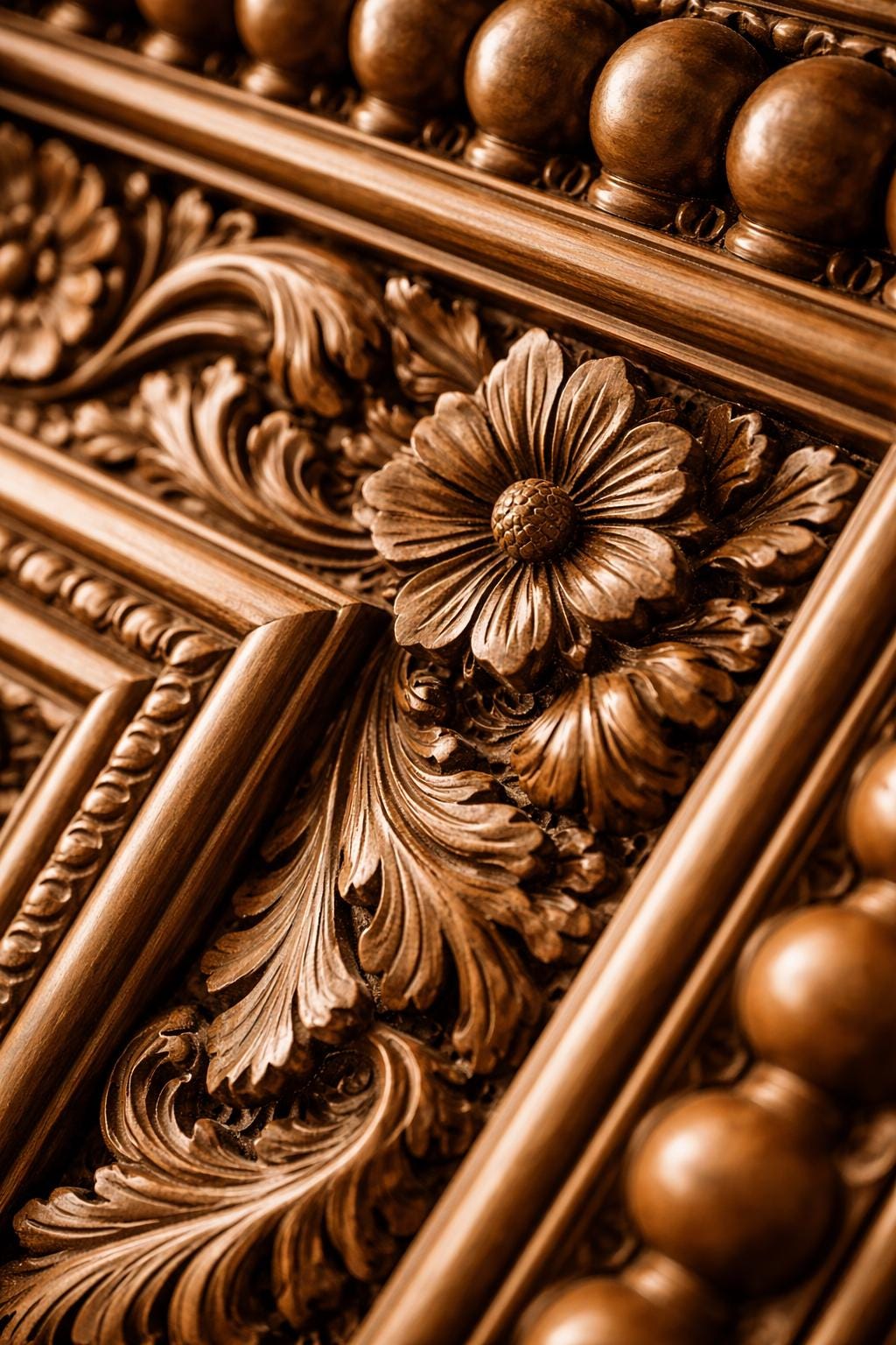 Hand Carved Teak Wood Mirror Frame | Royal Jharokha Style