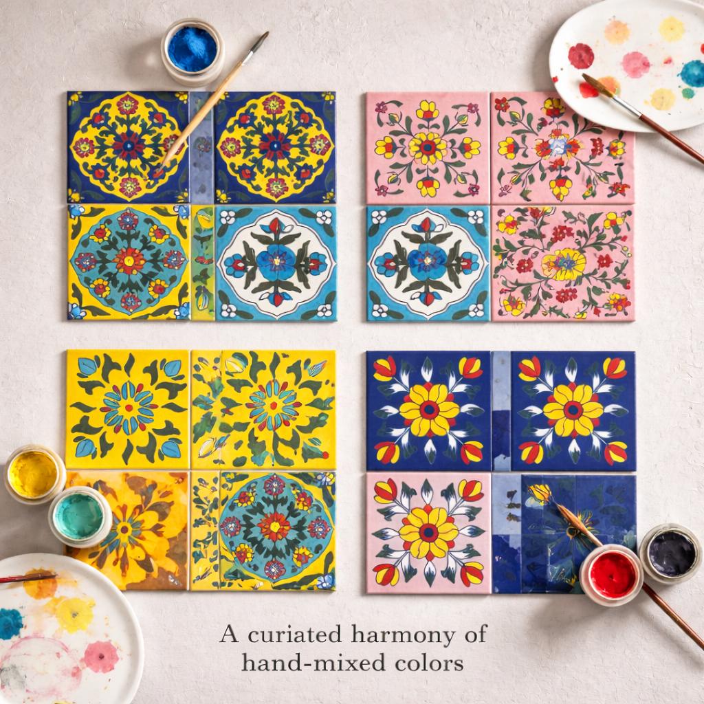 Hand Painted Ceramic Tile Art | Framed Mosaic