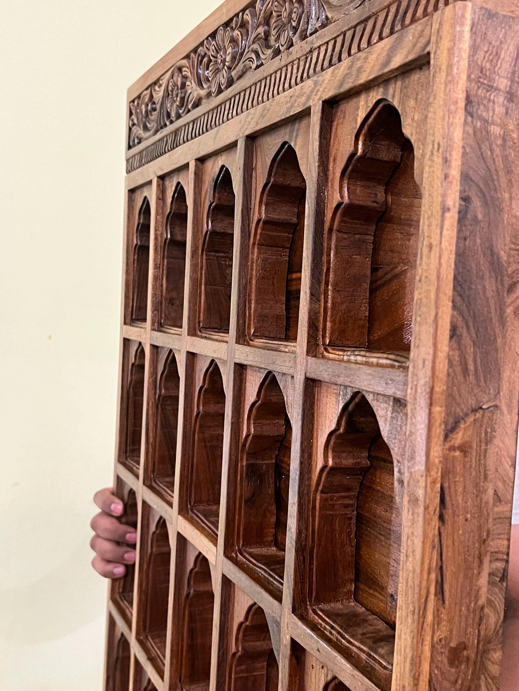 Wooden Jharokha Wall Shelf - 25 Niches