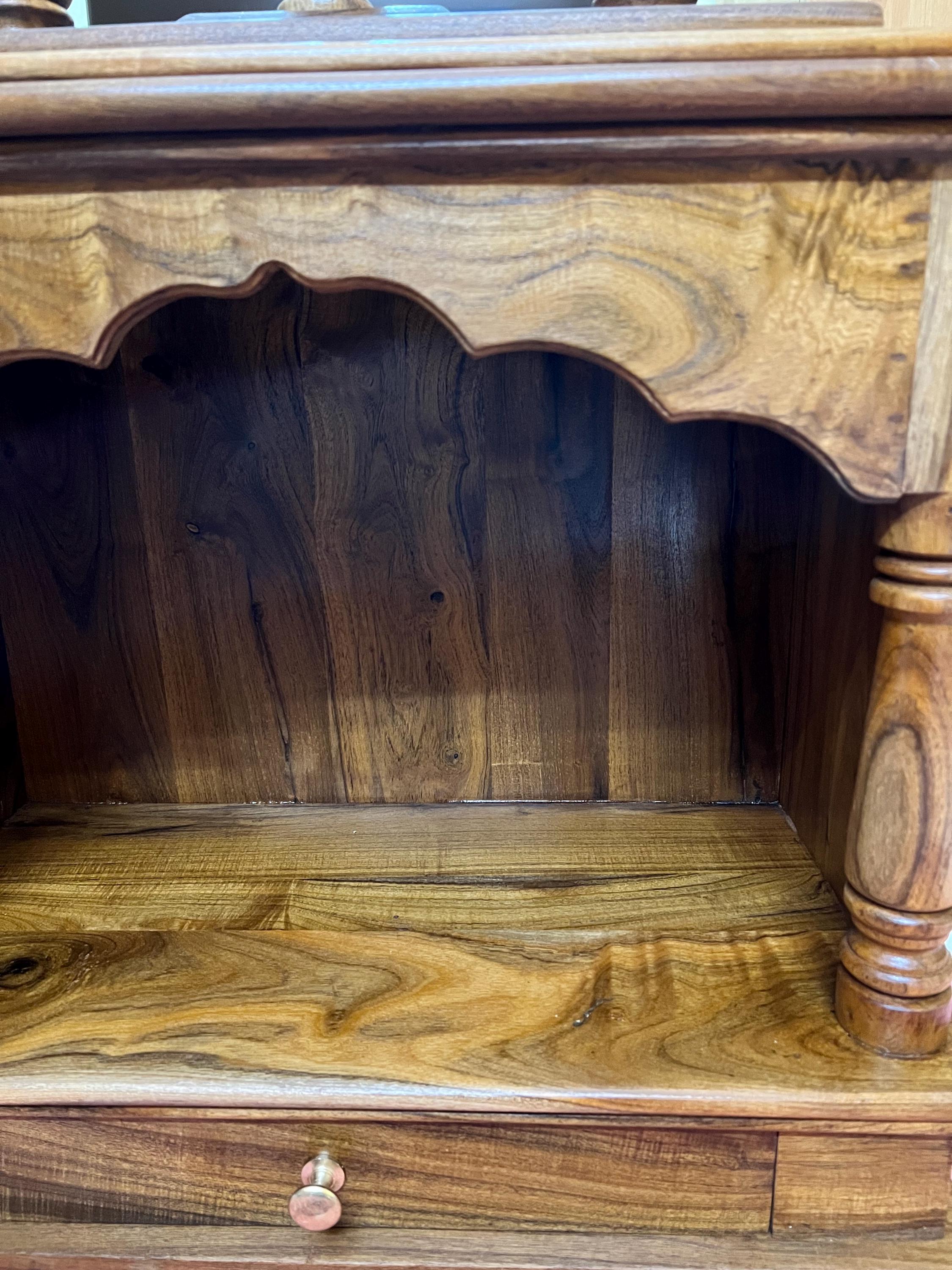 Solid Wood Wall Temple - Drawer & D-Hook