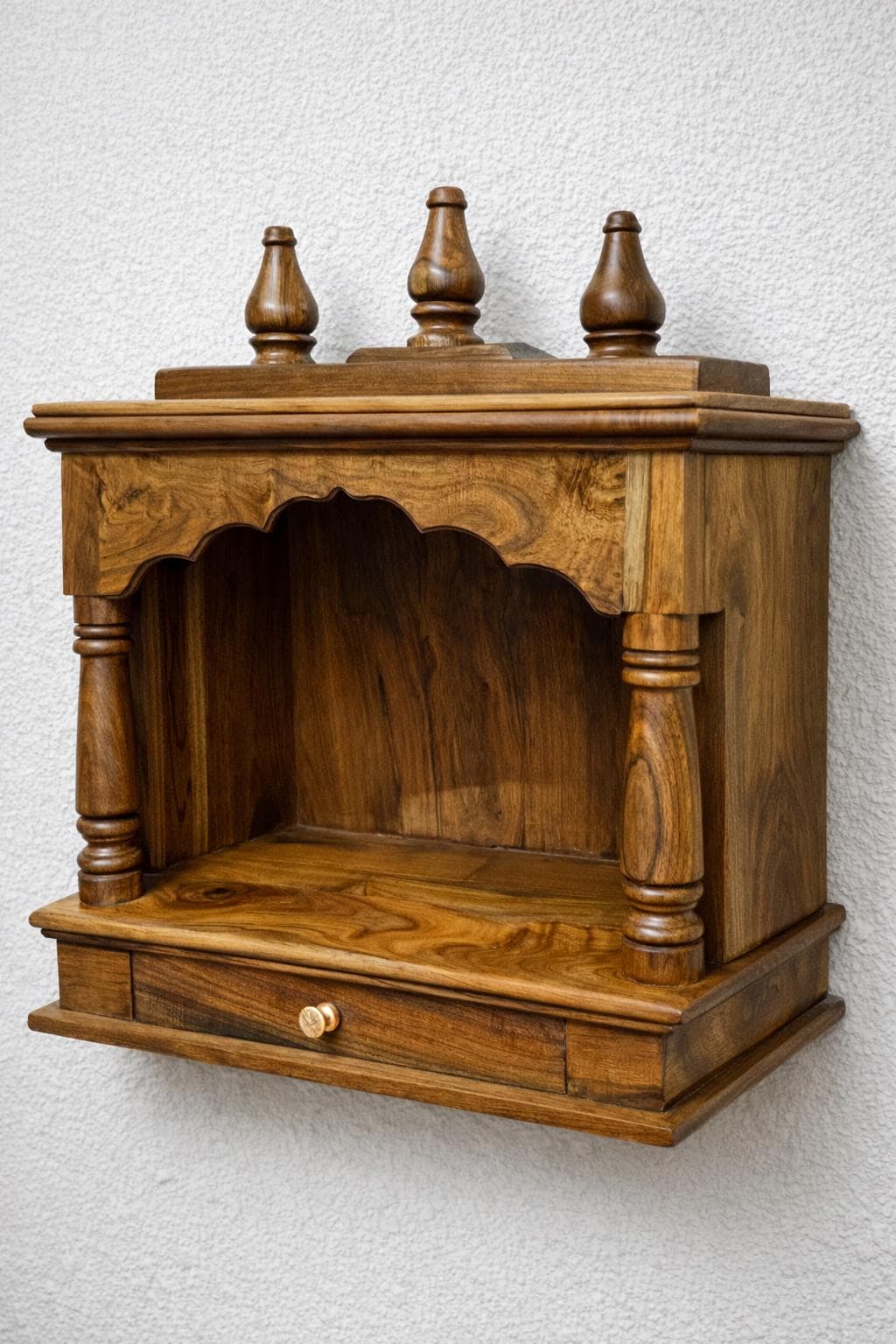 Solid Wood Wall Temple - Drawer & D-Hook