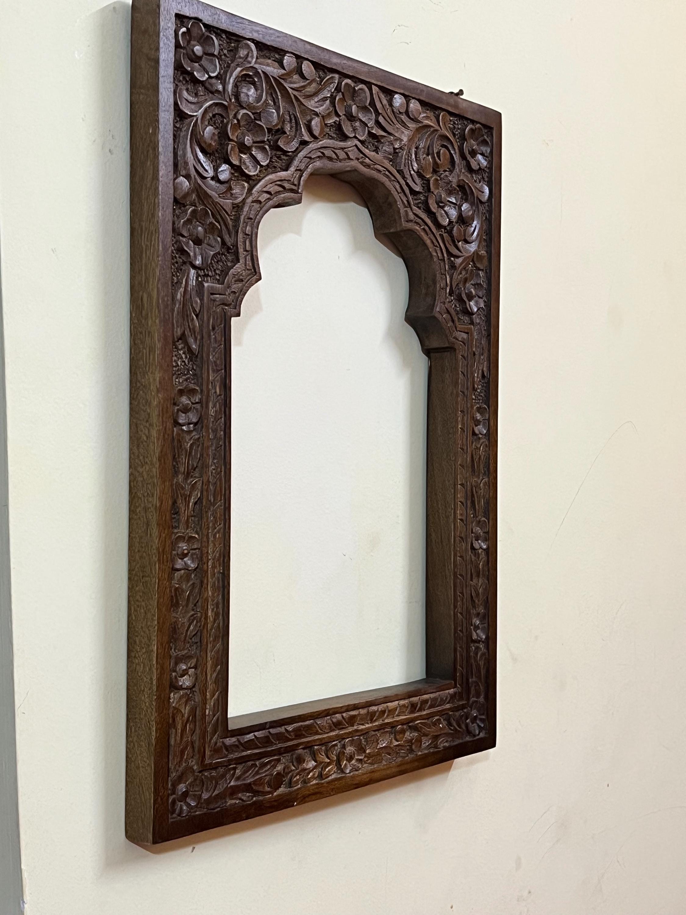 Hand-Carved Wooden Lotus Wall Art  Spiritual Mandala Decor