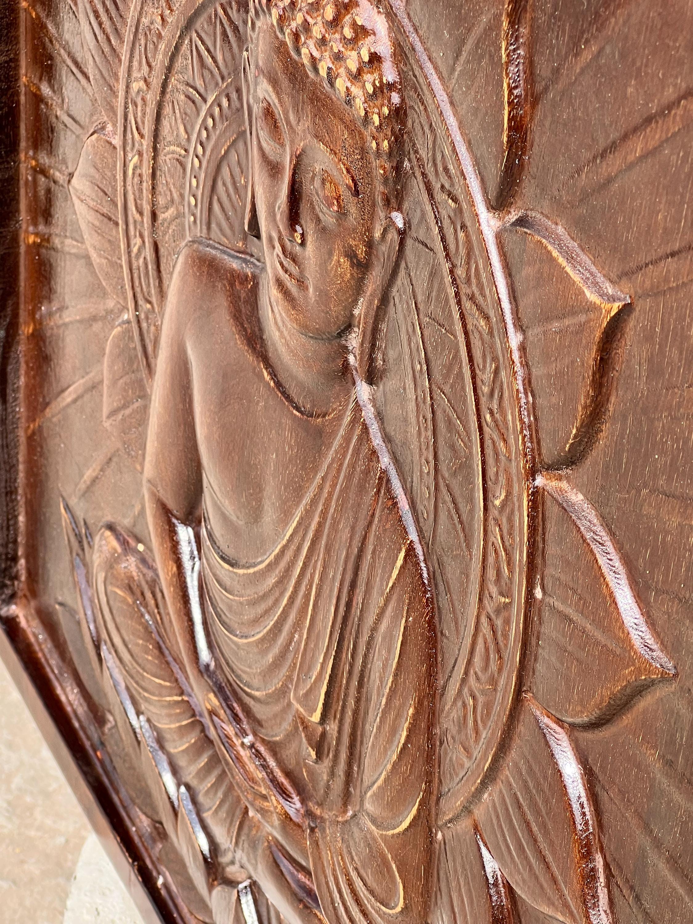 Buddha Wood Panel - Dark Finish