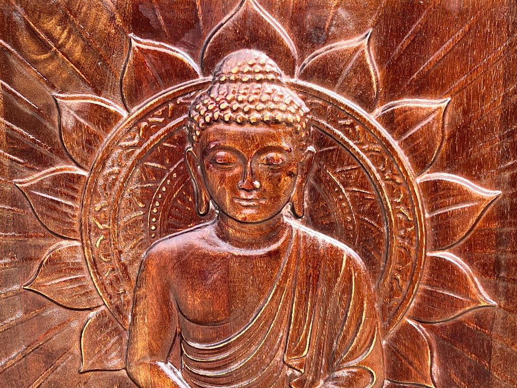 Buddha Wood Panel - Dark Finish