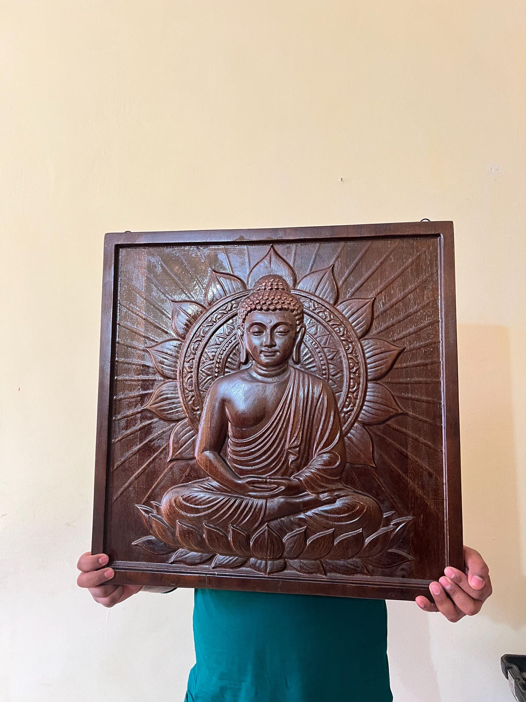 Buddha Wood Panel - Dark Finish