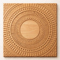 Hand Carved Geometric Wooden Wall Panel