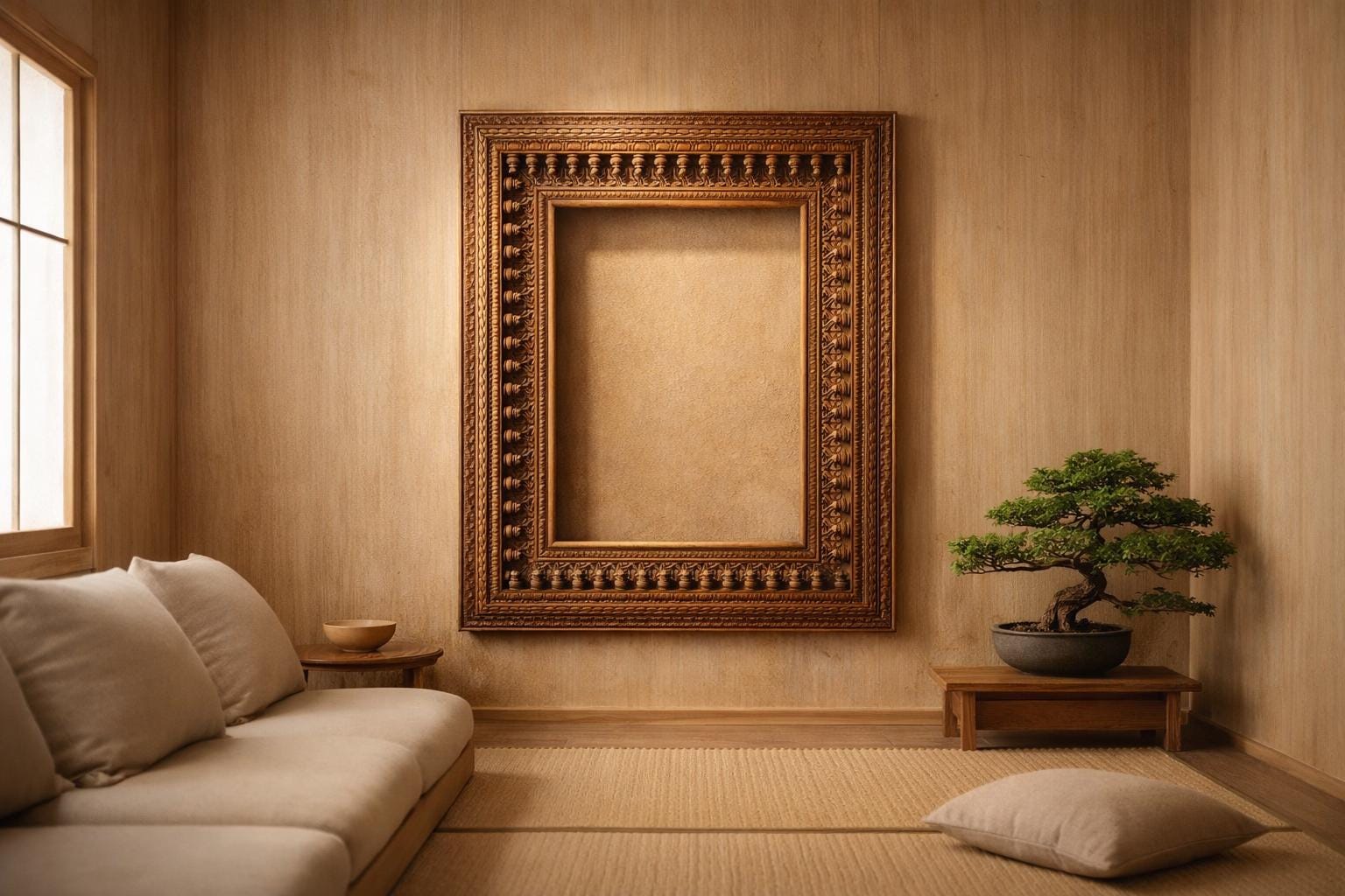 Hand Carved Teak Wood Mirror Frame | Royal Jharokha Style