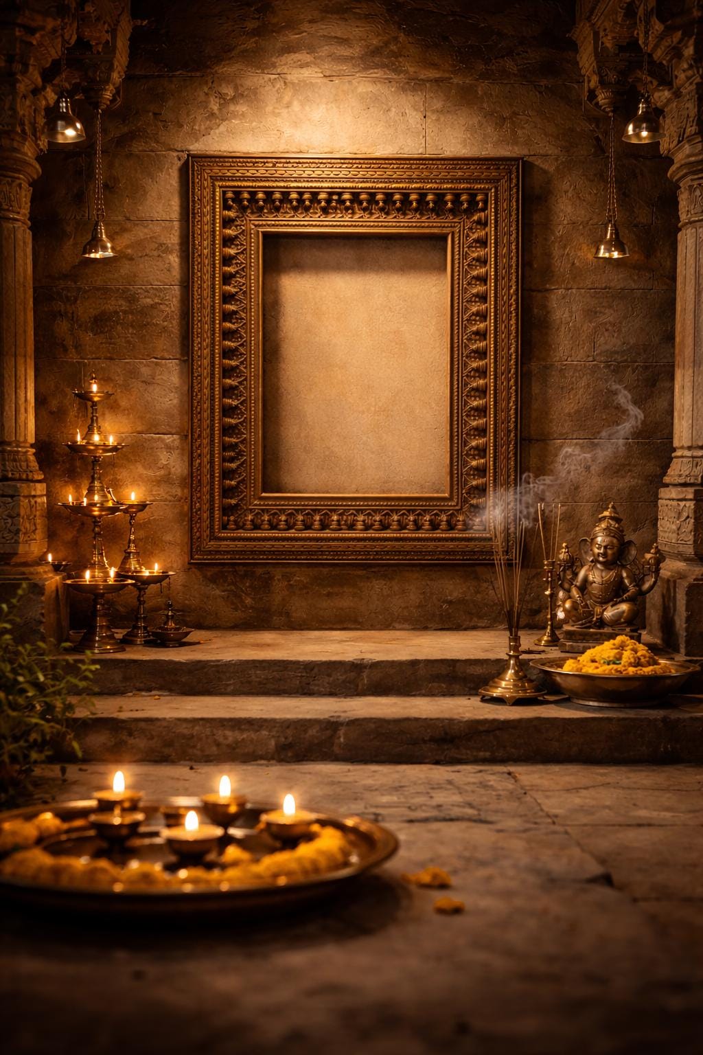 Hand Carved Teak Wood Mirror Frame | Royal Jharokha Style