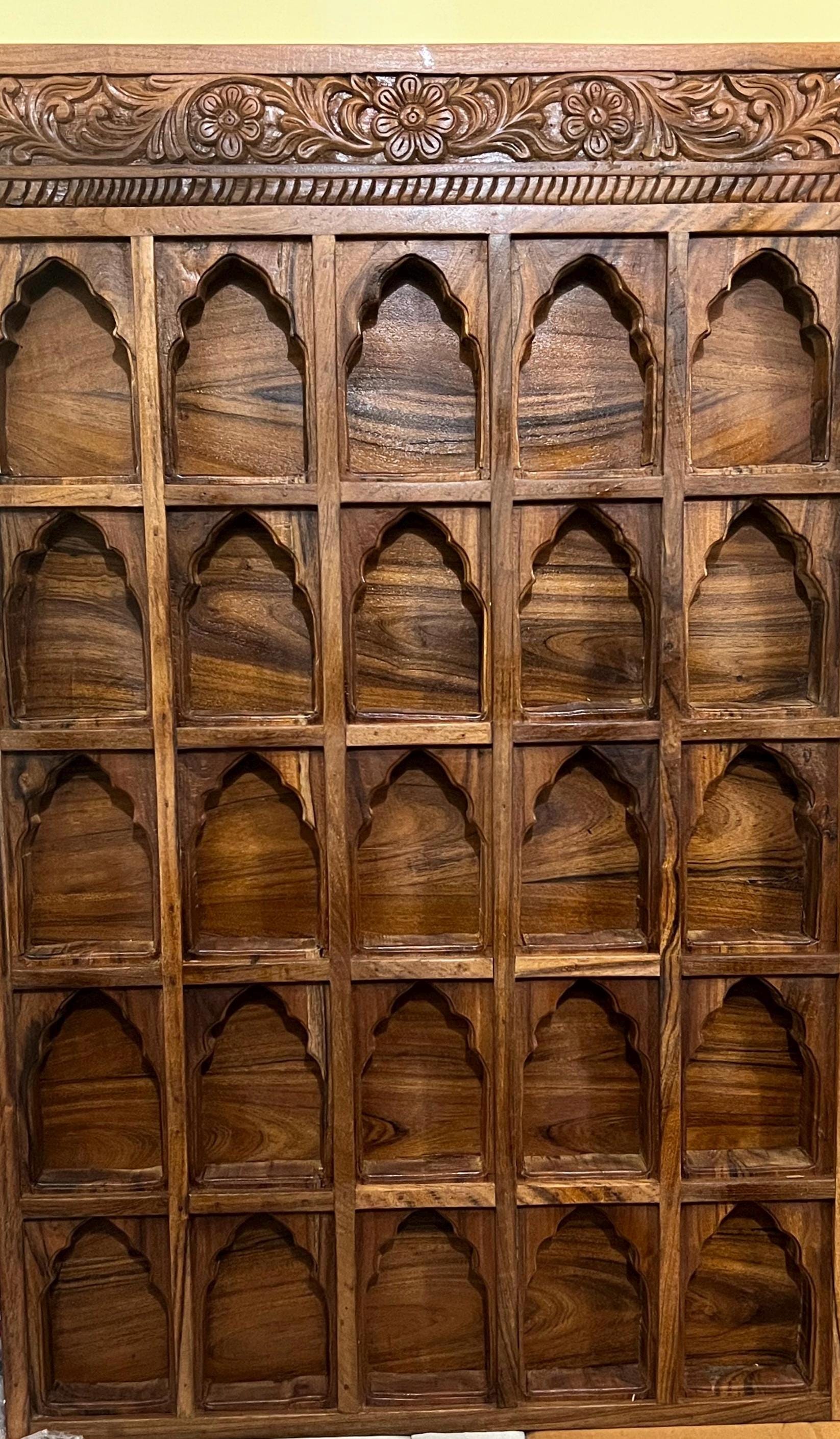 Wooden Jharokha Wall Shelf - 25 Niches