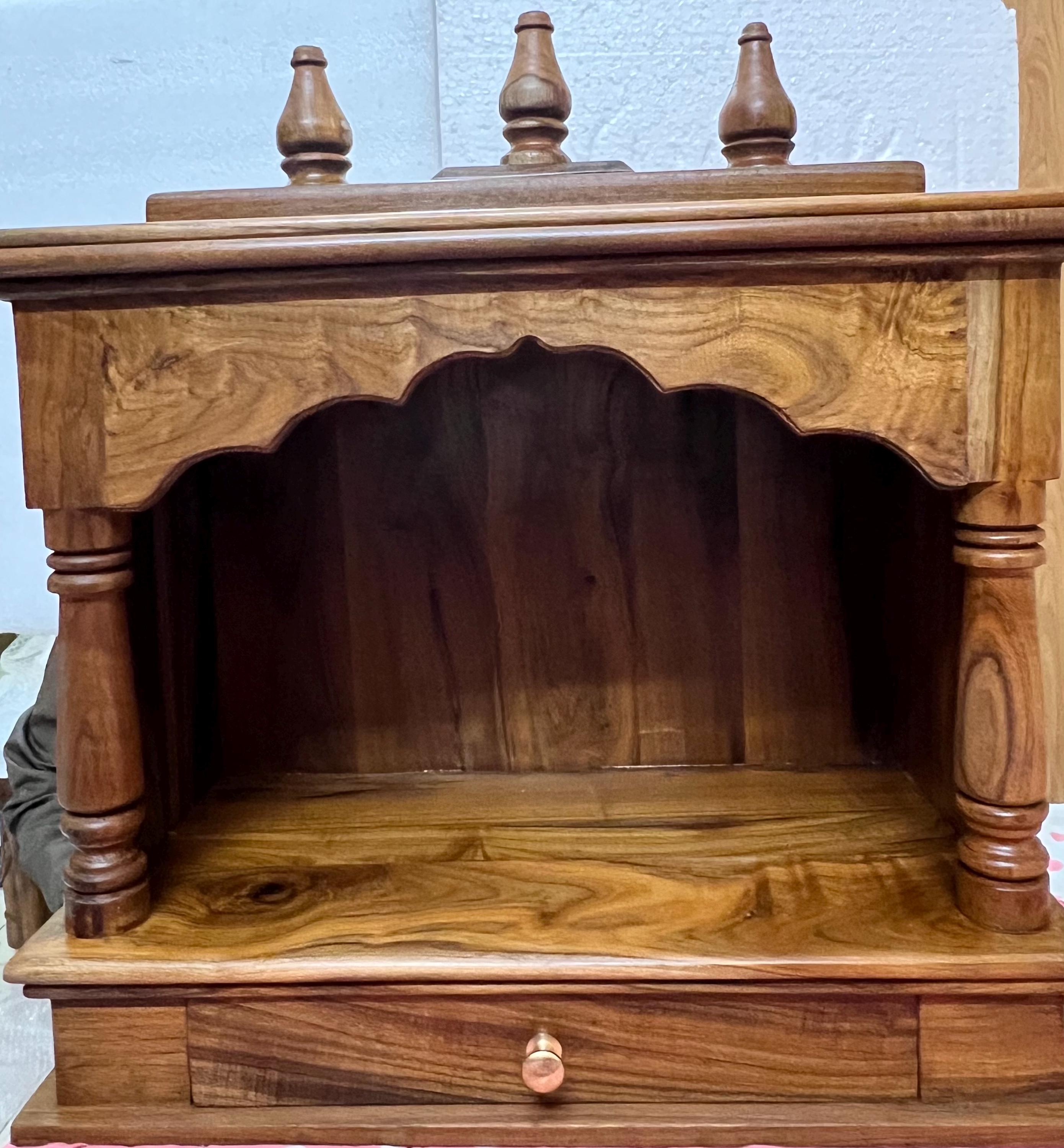 Solid Wood Wall Temple - Drawer & D-Hook