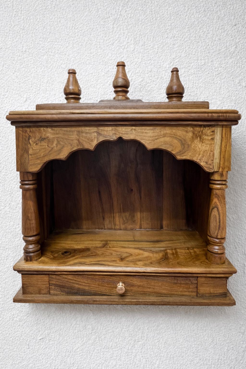 Solid Wood Wall Temple - Drawer & D-Hook