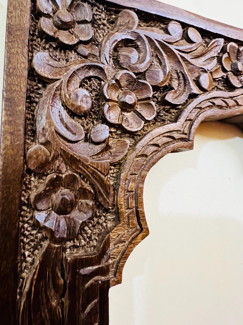 Hand-Carved Wooden Lotus Wall Art  Spiritual Mandala Decor