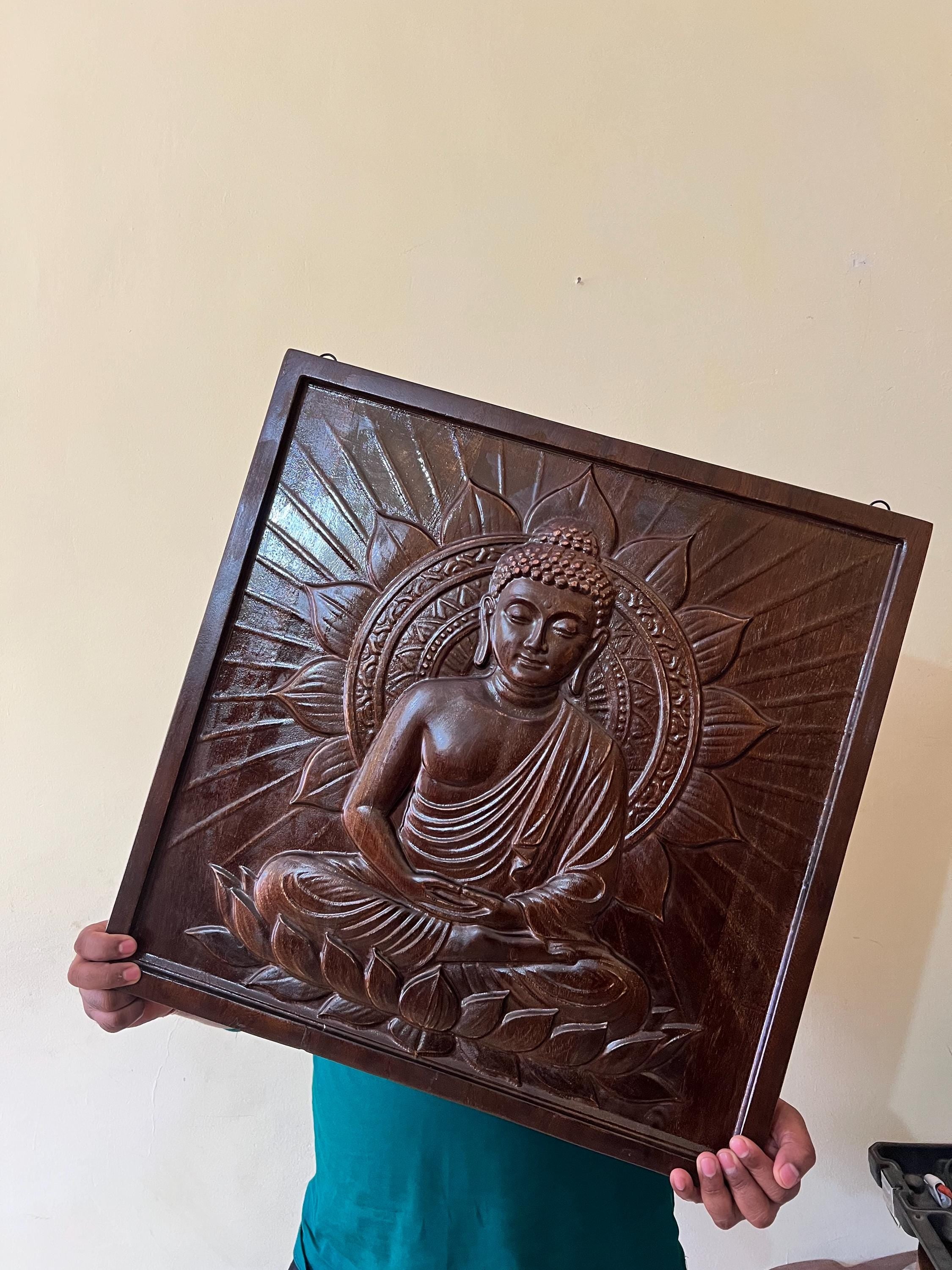 Buddha Wood Panel - Dark Finish