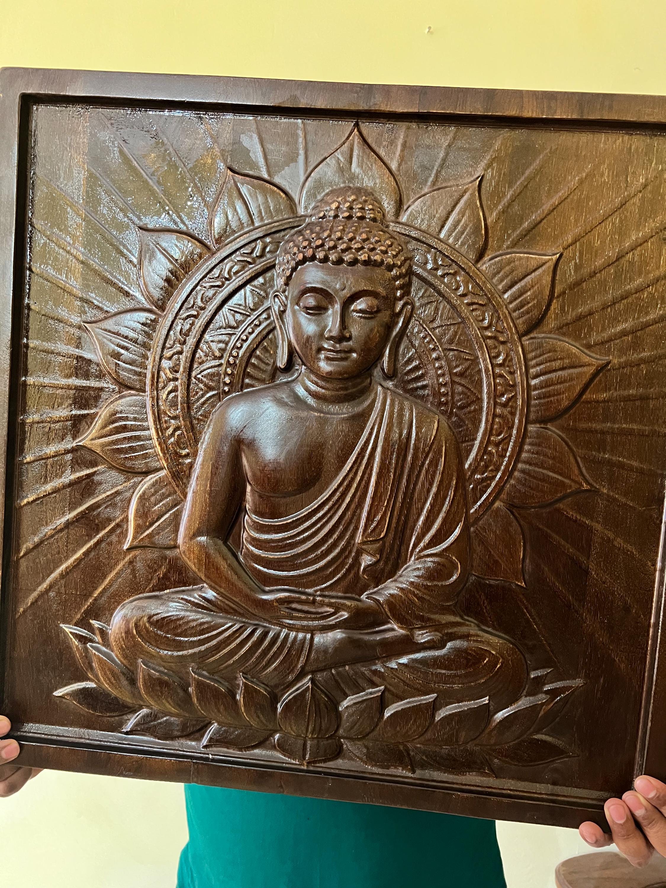 Buddha Wood Panel - Dark Finish