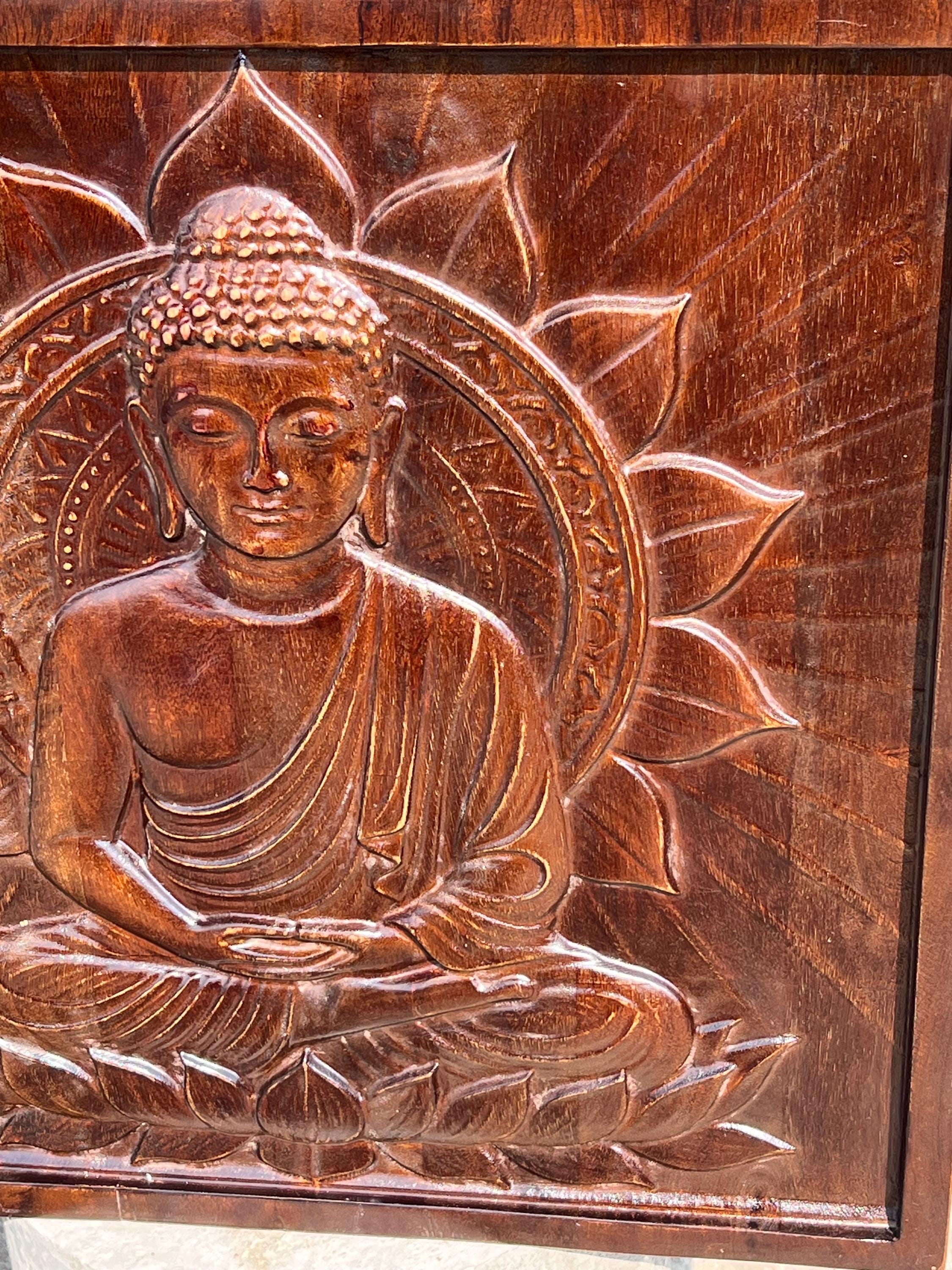Buddha Wood Panel - Dark Finish