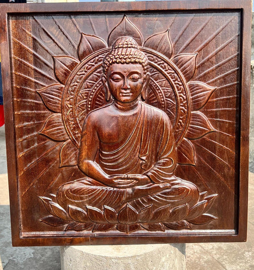 Buddha Wood Panel - Dark Finish