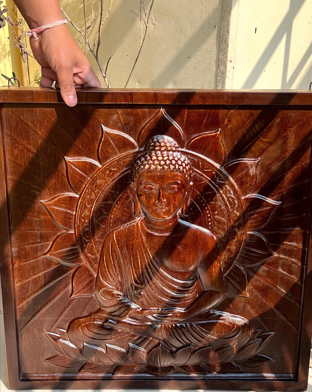 Buddha Wood Panel - Dark Finish